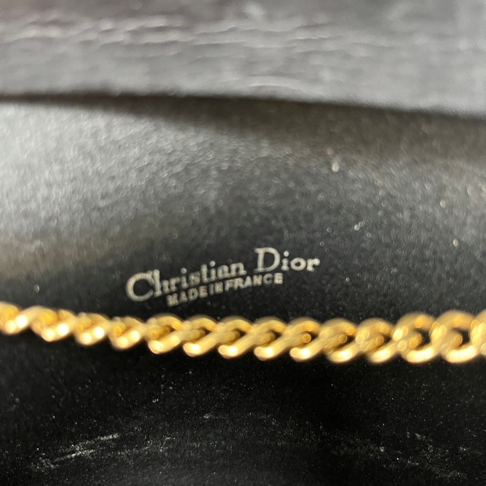 Christian Dior Vintage Oblique Trotter Chain Shoulder Bag Black Canvas Gold - Picture 10 of 16